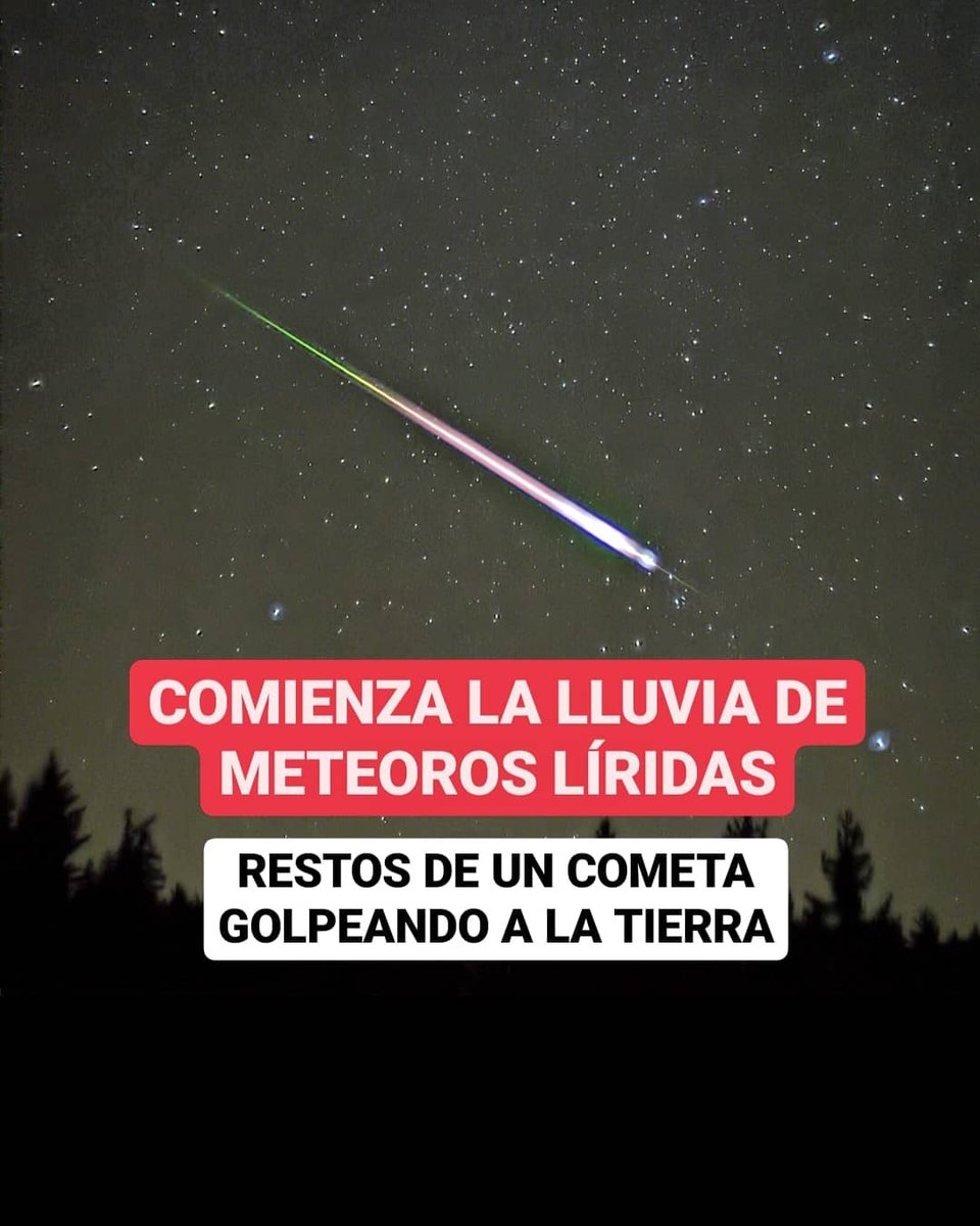 JeanSuriel's tweet photo. 🔴TOMEN NOTA🔴
En las próximas noche serán visibles desde República Dominicana los bólidos de la lluvia de meteoros Las Líridas, la cual inició el pasado 16 de abril y se extenderá hasta el 25 de este mes.

Alcanzará su punto máximo durante el amanecer del jueves 22 de abril.

⬇️ https://t.co/m4Os2FJbog