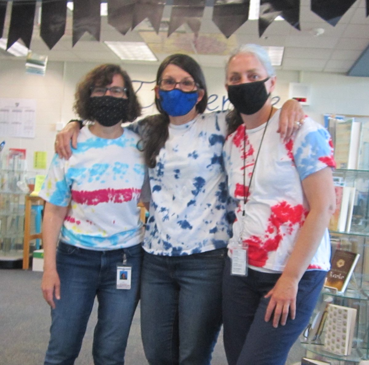 tlinelibrary's tweet photo. It's Twin Day for Kindness Week at Timberline, but the librarians had to go with triplets. https://t.co/PFQG4IgQWZ