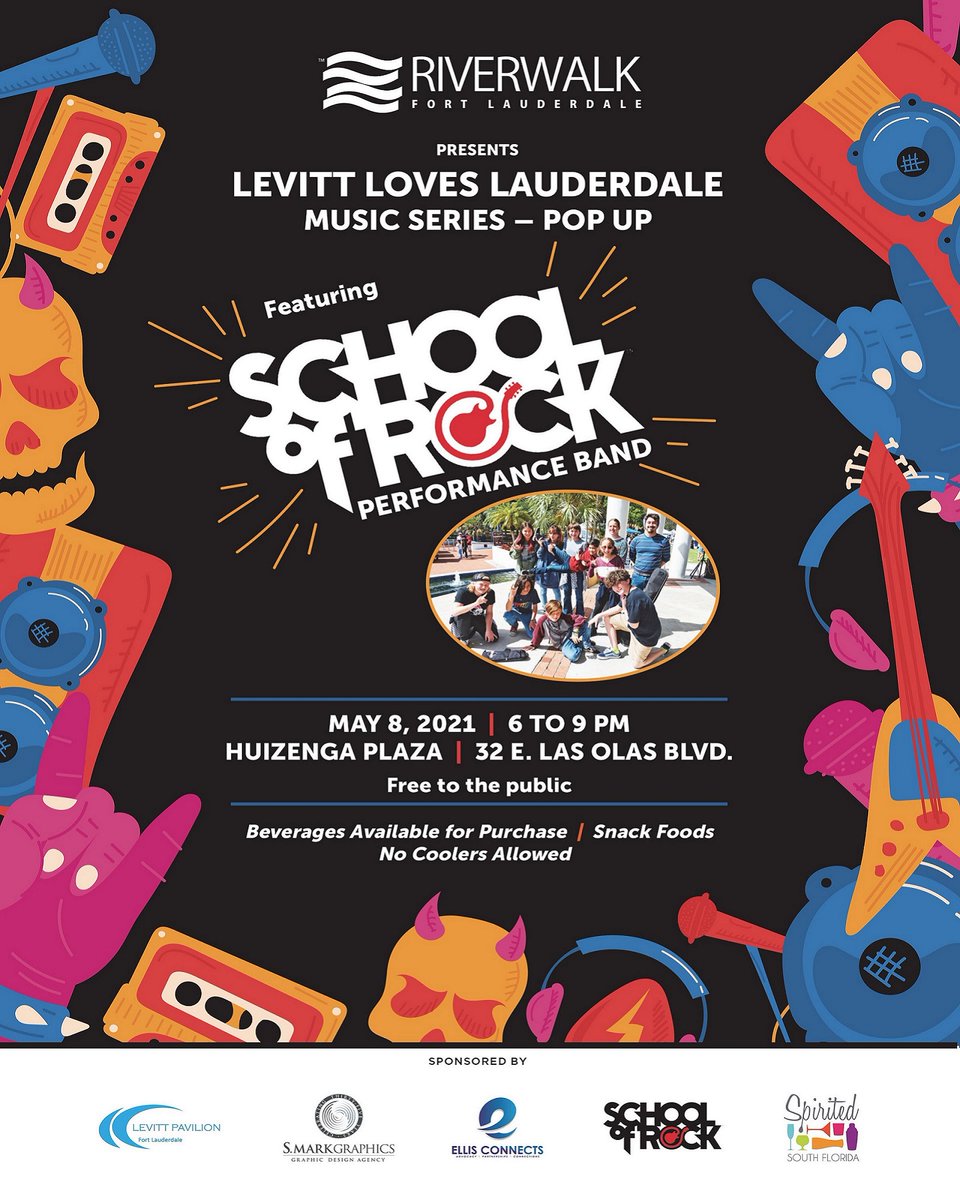 RiverwalkFTL's tweet photo. School of Rock's Performance Band is delivering a free concert of some of your favorite cover bands!
Sat 5/8 - Huizenga Plaza - 6-9 PM
#event #events #eventplanner #music #eventplanning #food #show #entertainment #live #eventprofs #fortlauderdale #riverwalkftl #sofloevents https://t.co/La7AC4Ov7r