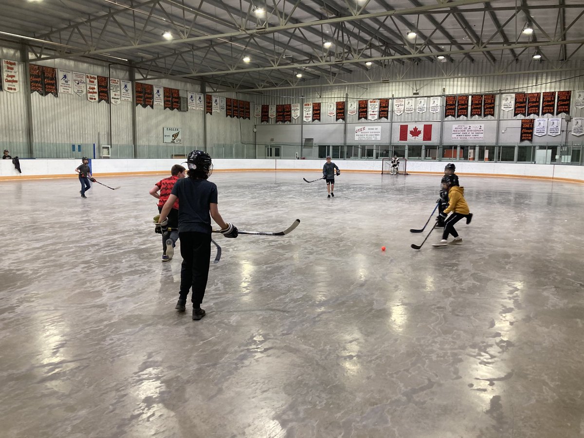 ⁦<a href="/SAHockeyAcademy/">South Alberta Hockey Academy</a>⁩ in Oyen learning the game and rules of ball hockey.