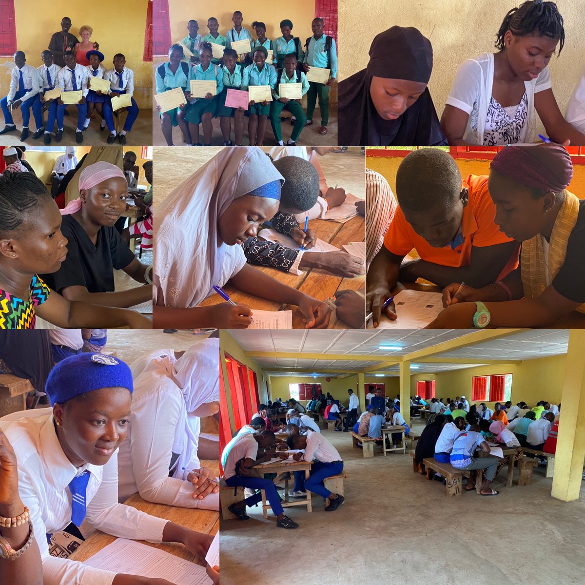 EducAidSL's tweet photo. #CollaborationOverCompetition Kolenten &amp; #PortLoko students spent a day collaborating to improve their skills in the #EnglishLanguageFair @ #EducAidRolal - Building a learning community #TogetherWeCan #EducAidAlwaysClimbing #EducAidAlwaysLearning #EducAidAlwaysTeaching https://t.co/SfdSmByme7