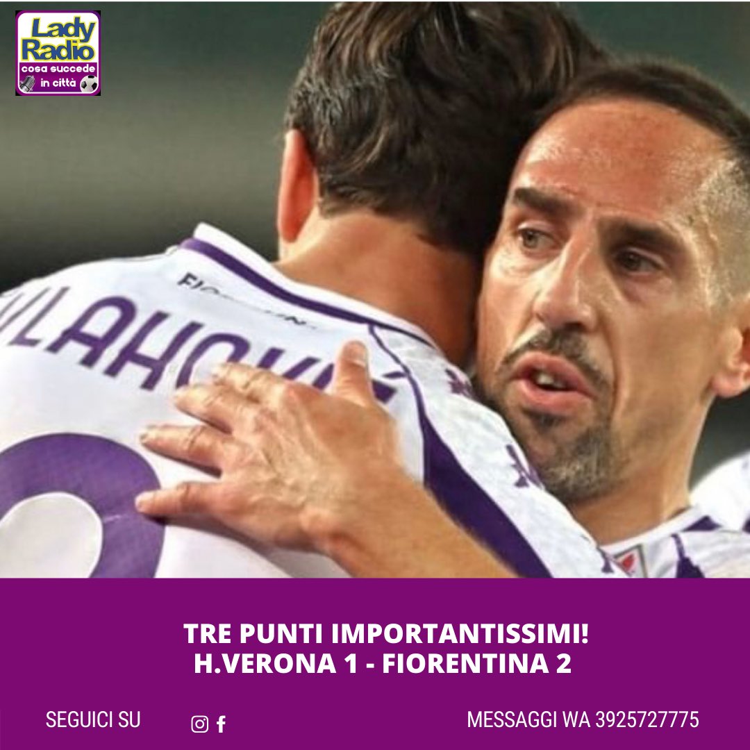 ❤️TRE PUNTI D’ORO🟣
👉La Fiorentina espugna Verona e guadagna tre punti d’oro in chiave salvezza!

🗣Dite la vostra

Foto ACF