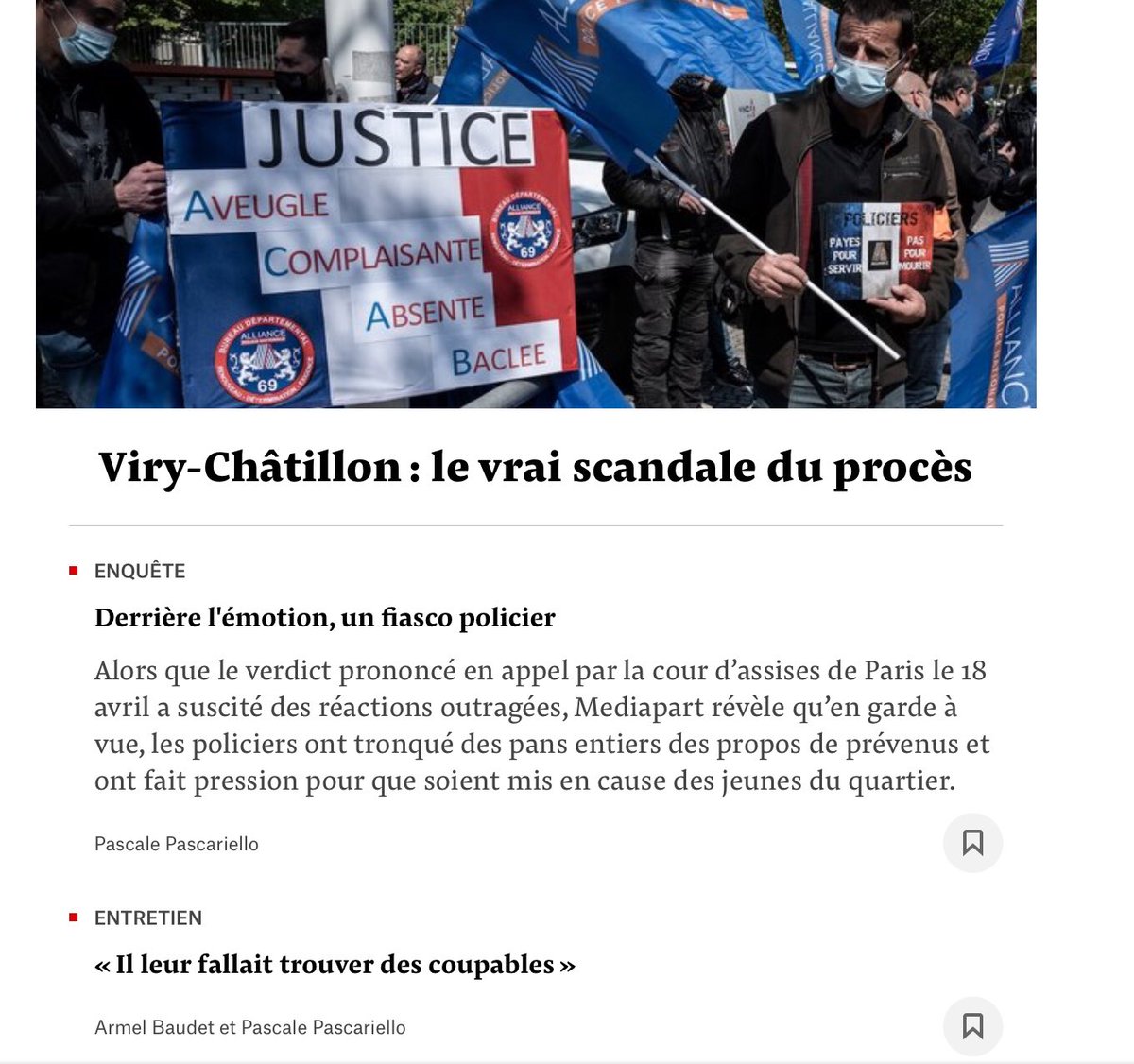 AnttonRouget's tweet photo. Procès de Viry-Châtillon : le vrai scandale est policier.

@Mediapart a eu accès à des enregistrements d’auditions qui révèlent que les enquêteurs ont caché des éléments disculpant des prévenus 👇

https://t.co/UtorNSOv1J https://t.co/vRMpECbnck