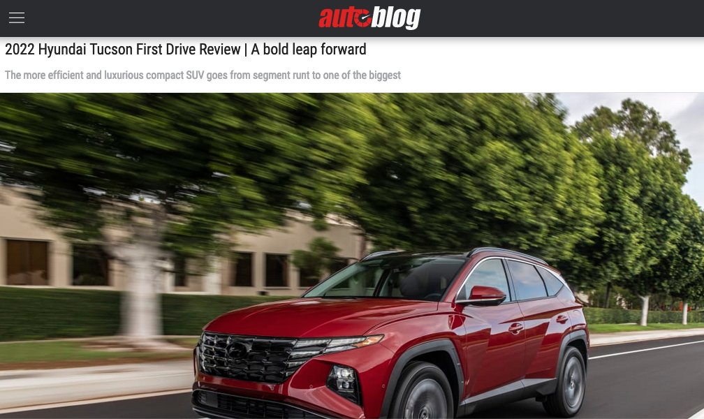 Another <a href="/Hyundai/">Hyundai USA</a>  hit, the new 2022 Tucson. My first scribblage for <a href="/therealautoblog/">Autoblog</a>  in quite some time.

autoblog.com/amp/2021/04/20…