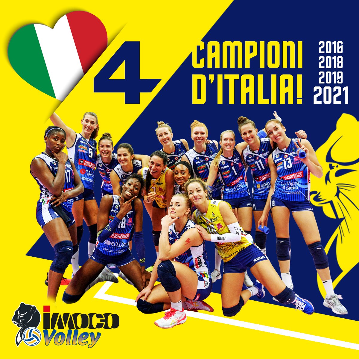 ImocoVolley's tweet photo. CAMPIONI D'ITALIA 2021!!!🏆
#campioniditalia #PlayOffScudetto https://t.co/OAXaUWf7VS