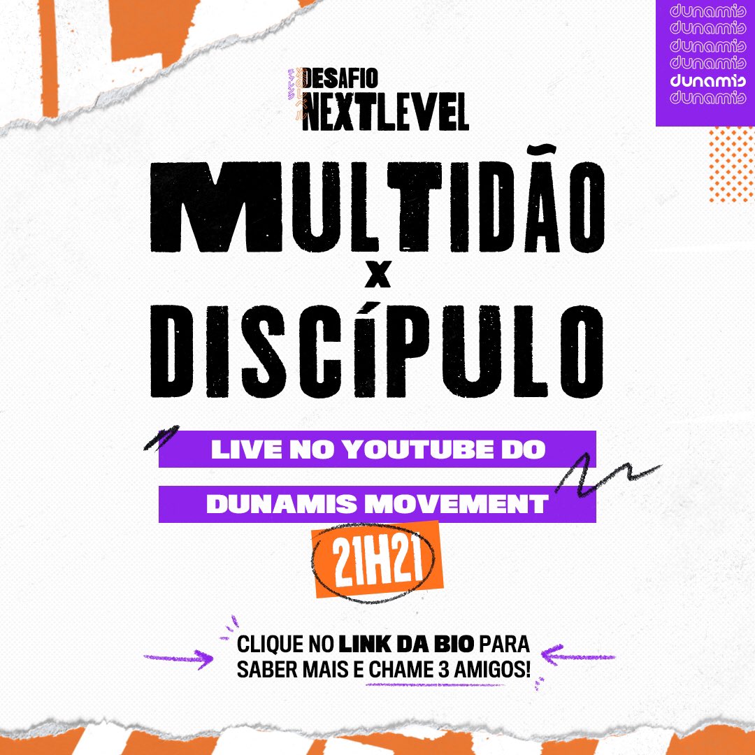 dunamismovement's tweet photo. Já tomou a sua decisão? Multidão ou Discípulo? 🤔

Lembrando que hoje, às 21h21, no YouTube do Dunamis Movement, vamo ter a 7/10 live do #DesafioNextLevel! 🤩🚀 https://t.co/phdJs60axo