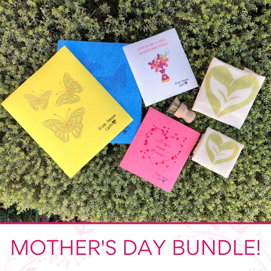 A great gift for mom is thoughtful, useful &amp; at least a little unexpected. 😉 If you're looking for one, we've got you covered!

🇲🇽 MEXICO 🇲🇽
evergreencloth.com/products/paque…

🇺🇸 USA🇺🇸
English Set: evergreencloth.com/products/mothe…
Spanish Set: evergreencloth.com/products/paque…

#sustainablegifts