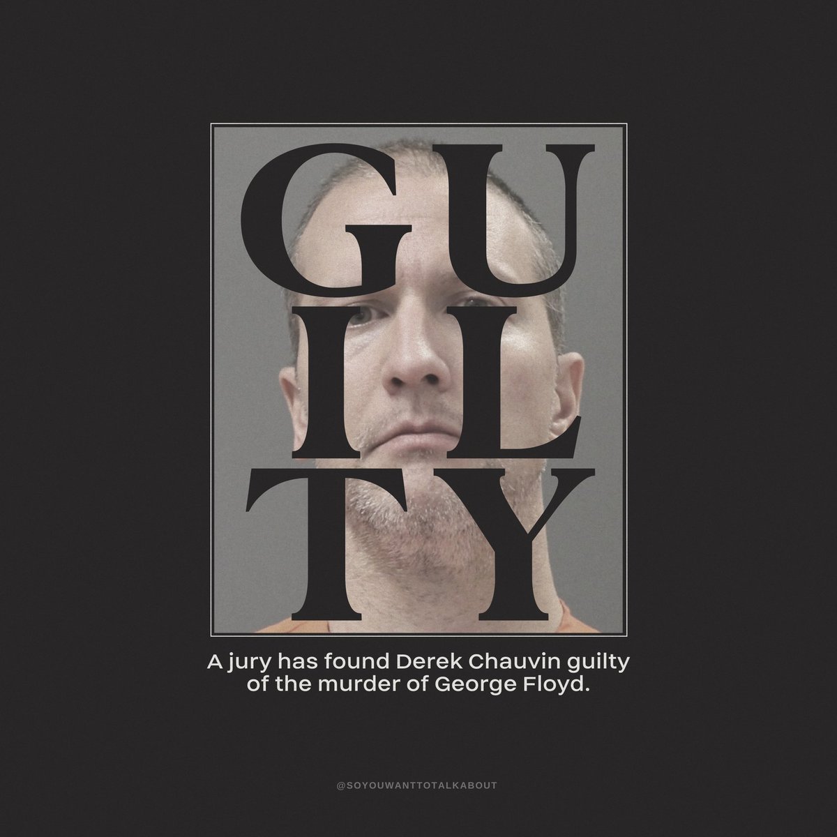 _soinformed's tweet image. The jury has found Derek Chauvin GUILTY of murdering George Floyd. Sentencing will take place at a later date.

There will never be justice for George Floyd. He should still be alive today. This is accountability. This is a start.