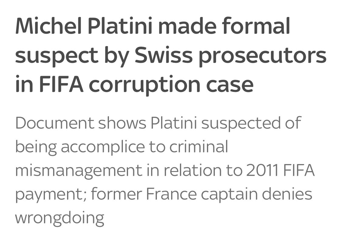 UEFA have been riddled with corruption for decades. An organisation swimming in criminals.