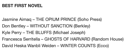 ITWDebutAuthors's tweet photo. Congratulations to #ITWdebuts @bentleydonb, @FSerritella, and @WanbliWeiden for their 2021 ITW Thriller Awards nominations for Best First Novel! 👏https://t.co/JbfUahMIM9 @thrillerwriters https://t.co/aYVcdAAsTQ