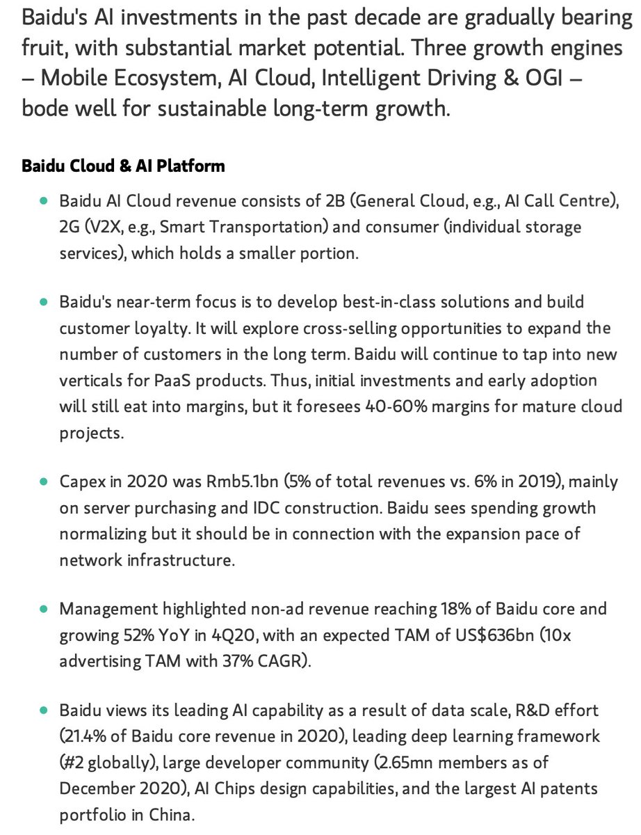 3/ Morgan Stanley, the bank who expertly mercked out Credit Suisse even had the stones to meet with Baidu management. Given their write up below and $300 price target representing 44% upside it is hard to see them *not upgrading the stock from neutral*. This is a clear catalyst.