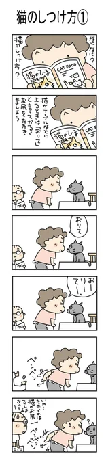 猫のしつけ方①#こんなん描いてます#自作マンガ #漫画 #猫まんが #4コママンガ #NEKO3 