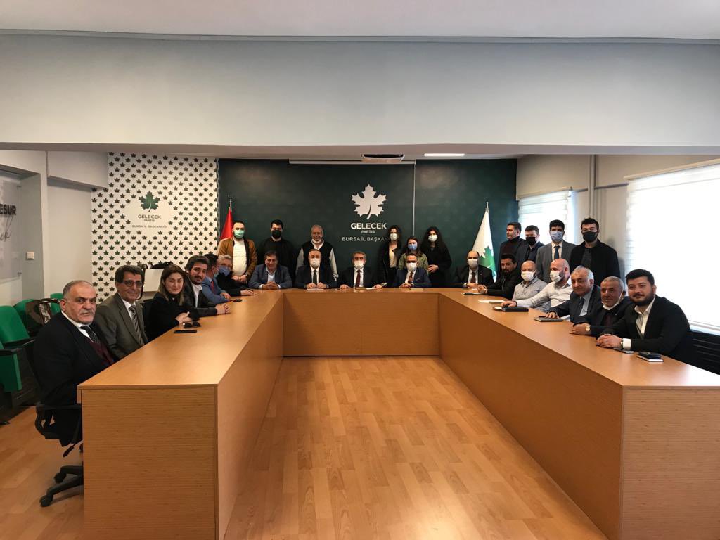 Bugün genel başkan yardımcımız, teşkilat başkanımız <a href="/SelimTemurci/">Dr. Selim Temurci</a> ile birlikte tüm gün boyunca GELECEK Partisi <a href="/GelecekPartiTR/">Gelecek Partisi</a> Bursa il başkanlığında <a href="/alpaslanyildiz_/">Alpaslan YILDIZ 🇹🇷</a> il yönetim kurulu üyeleri ve ilçe başkanlarımız ile birlikte değerlendirme toplantısı yaptık.