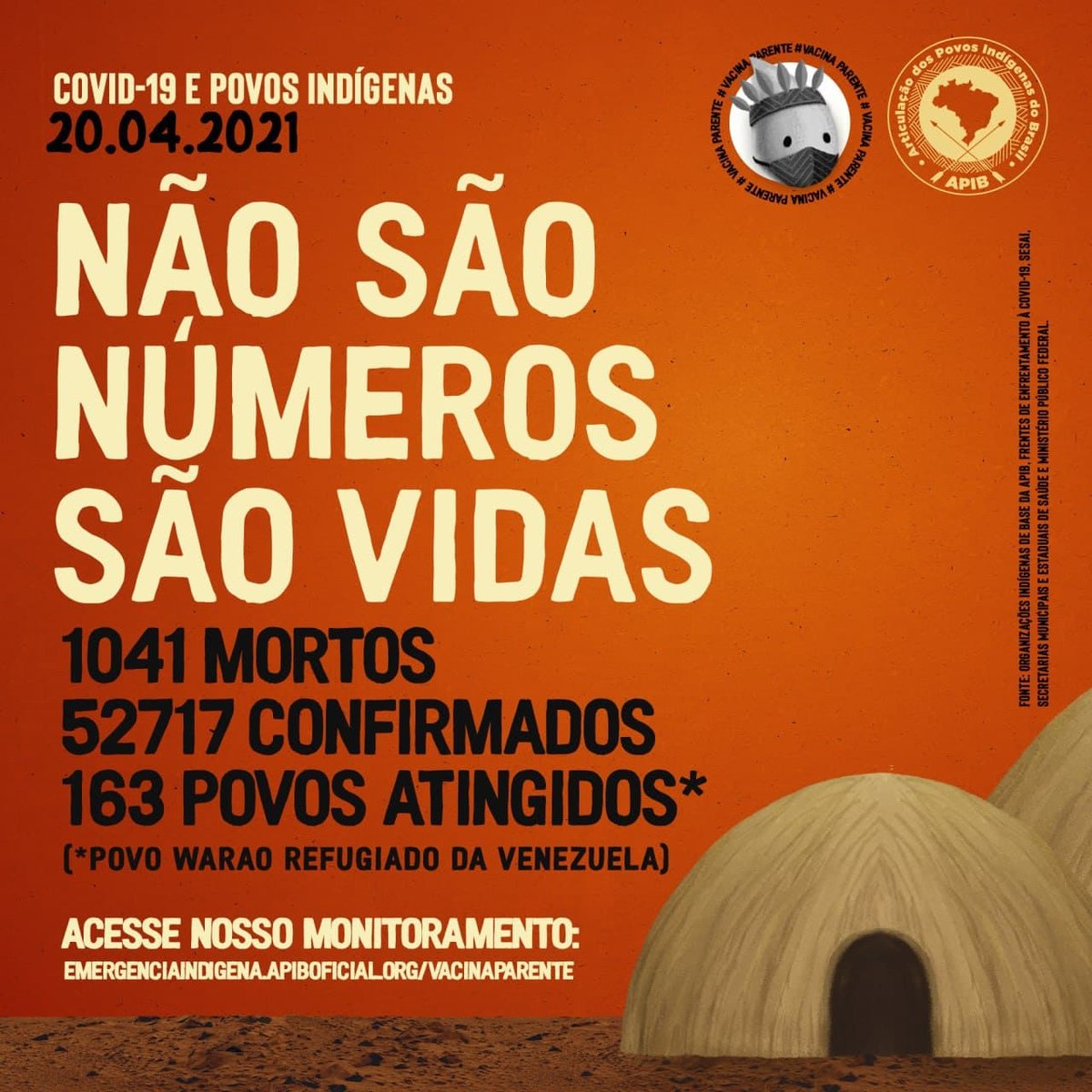ApibOficial's tweet photo. Articulação dos Povos Indígenas do Brasil - APIB | 20/04/2020
Resumo sobre a vacinação e casos da covid-19 entre os povos indígenas

Para maior detalhamento, acesse:
https://t.co/pvdcdGEGHc
⠀
#VacinaParente #EmergênciaIndígena #compartilheinformação #compartilhesaúde https://t.co/7bipJHOB2N