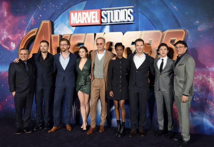 marvel actors matching their characters color on the red carpet ; a thread
