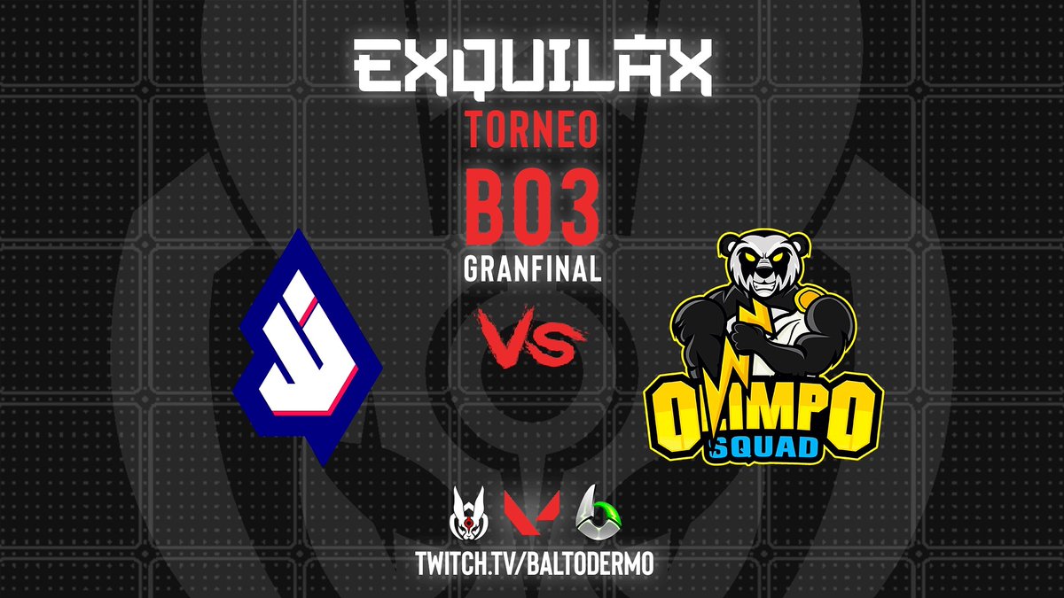 ExquilaxTeam's tweet photo. Hoy gente! La Gran Final de nuestro 1er Torneo
Un gran encuentro entre 
@trimgteam VS @olimposquad 
A partir de las 21:00(ARG) por el canal de @baltodermo ,  los esperamos.
https://t.co/QJZLz0sCV6

#VALORANT
#exquilaxteam 
¡Gracias por todo su apoyo! https://t.co/9eEYI5mreq