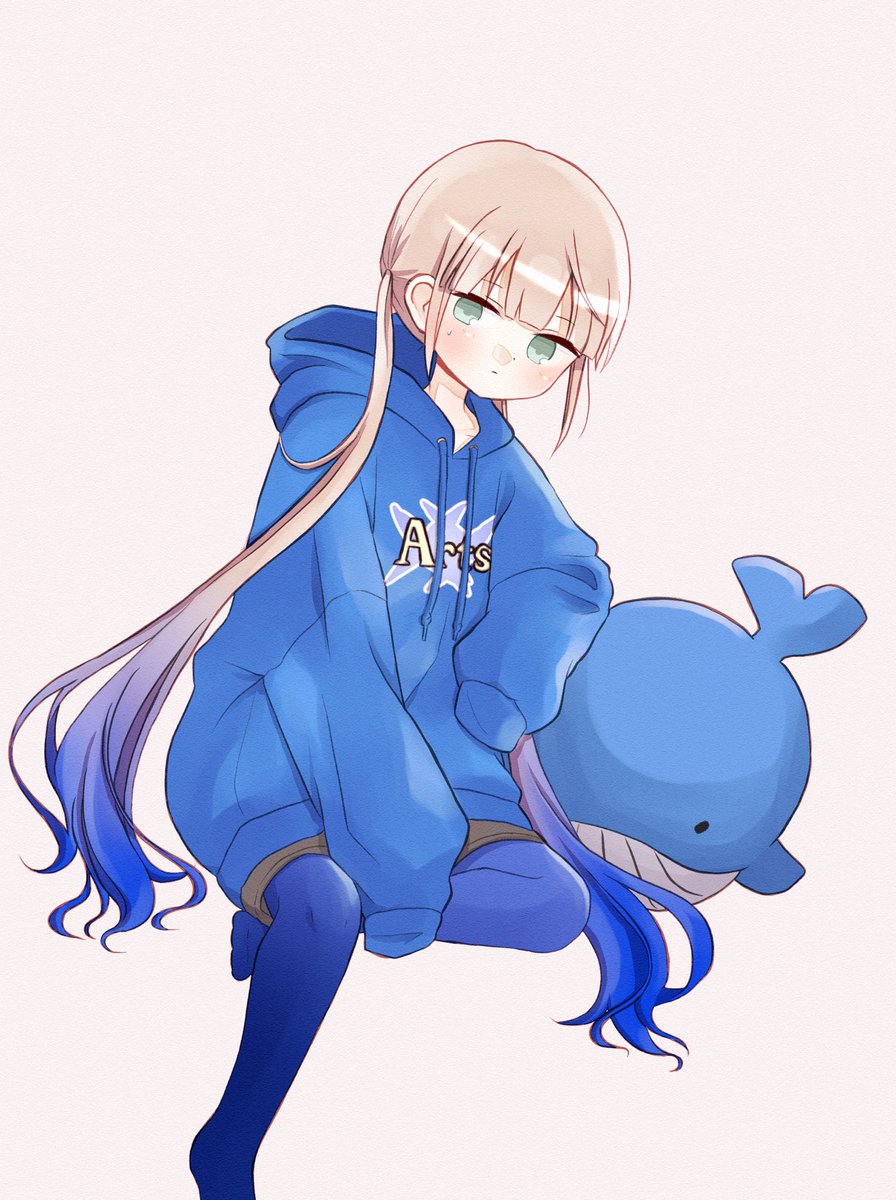 1boy hood solo male focus hoodie twintails bangs  illustration images