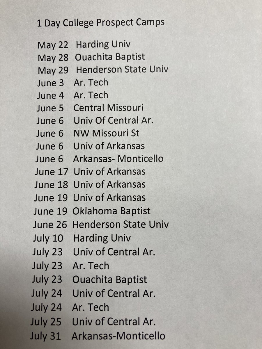 1 day college camps. Go get in front of college coaches to be recruited
