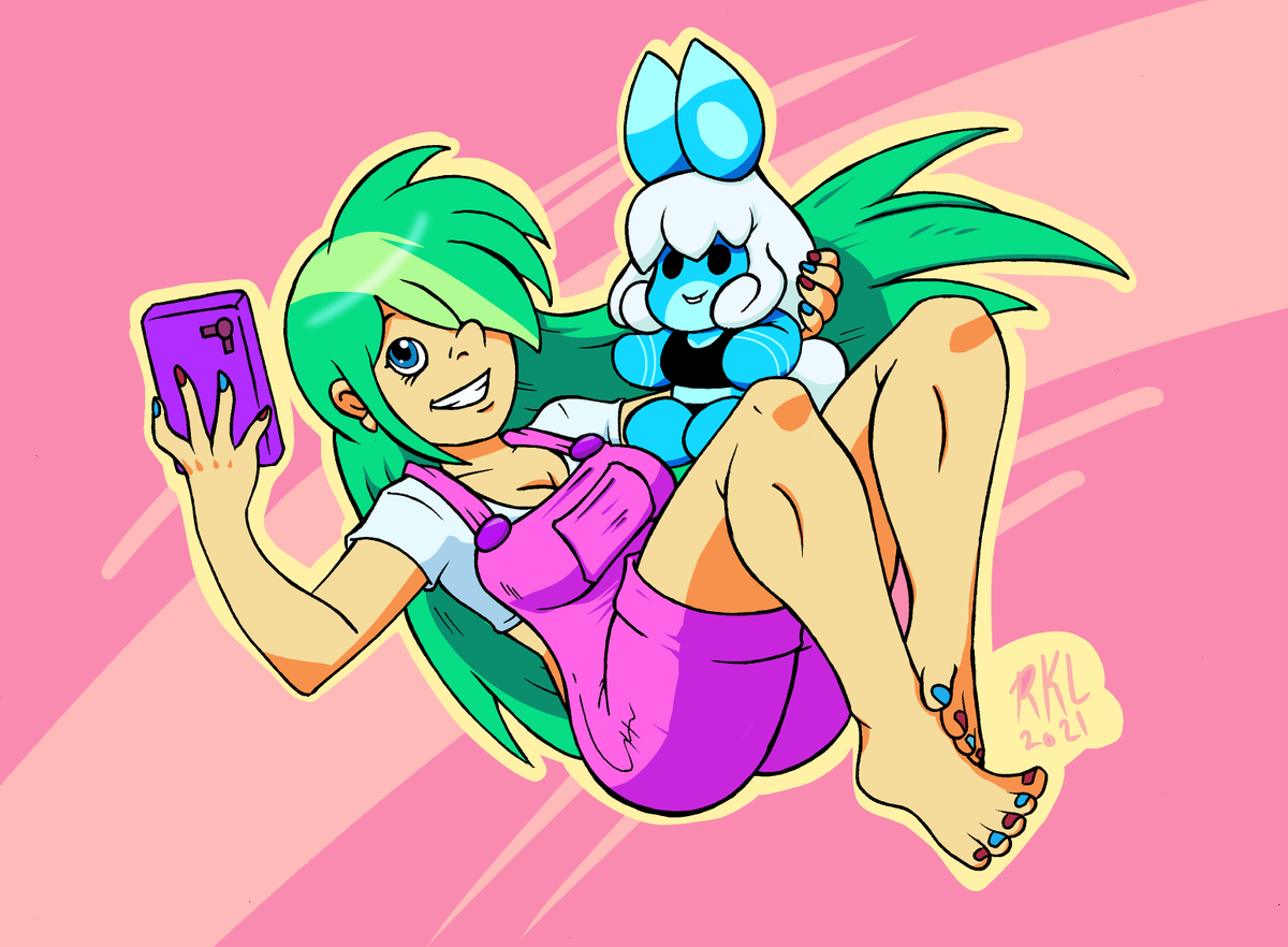 Lillywinks1's tweet photo. Did 
@AWDtwit
 #drawthisinyourstyle challenge of Riley from #DownlovableContent. I had the lines done awhile ago, but just got around to coloring it. Included lineart as well. https://t.co/lkUM8QAu2v