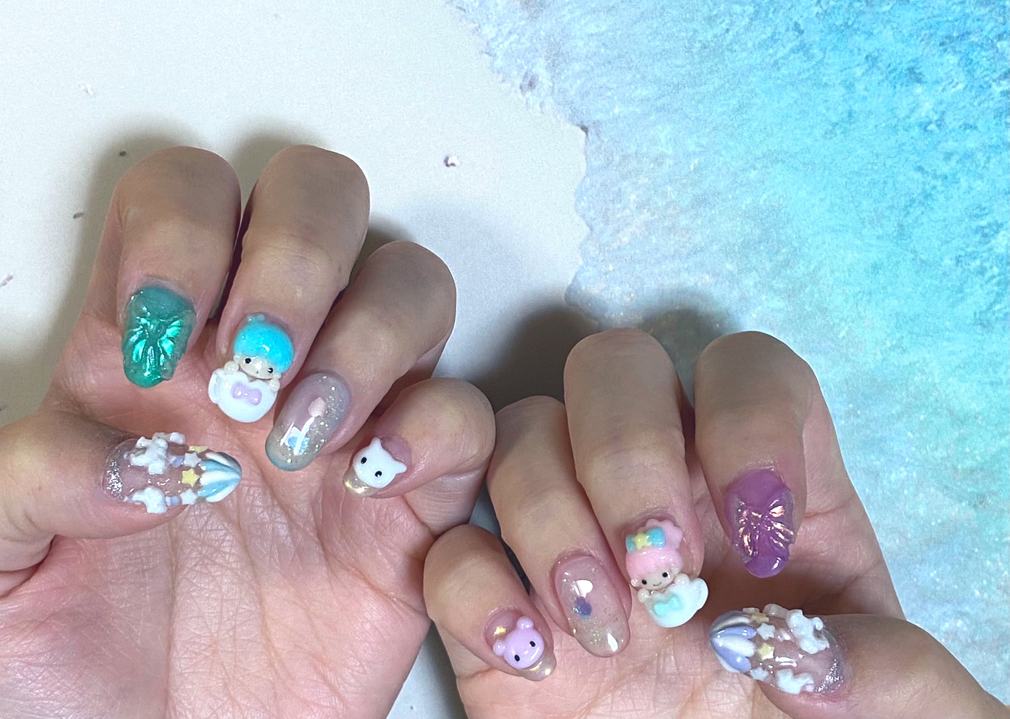 ひなた ずっとやりたかったキキララネイル ついに完成 ネイル工房 Nailkoubouu ネイルタウン セルフ ネイル ジェルネイル セルフジェルネイル クレイジェル サンリオ キキララ キキララネイル T Co Umuwjvirti Twitter
