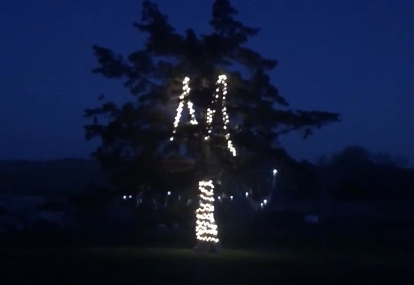 NEBwrestle's tweet photo. Congrats to the Max Hughes Memorial Scholarship winners.

Dyson Kunz
Burton Brandt
Hunter Gilmore

Scholarship + Brand New Shoes in memory of Max.

Pictured: The Max Tree with over 100 shoes lit up at night 💙 https://t.co/rhLhDFdWVL
