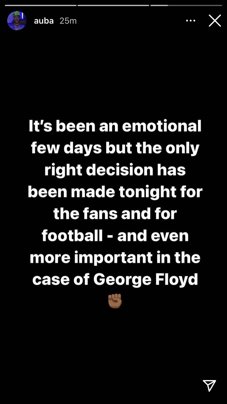 afcstuff on Twitter: "Arsenal captain Pierre-Emerick Aubameyang on  Instagram story: “It's been an emotional few days but the only right  decision has been made tonight for the fans and for football -