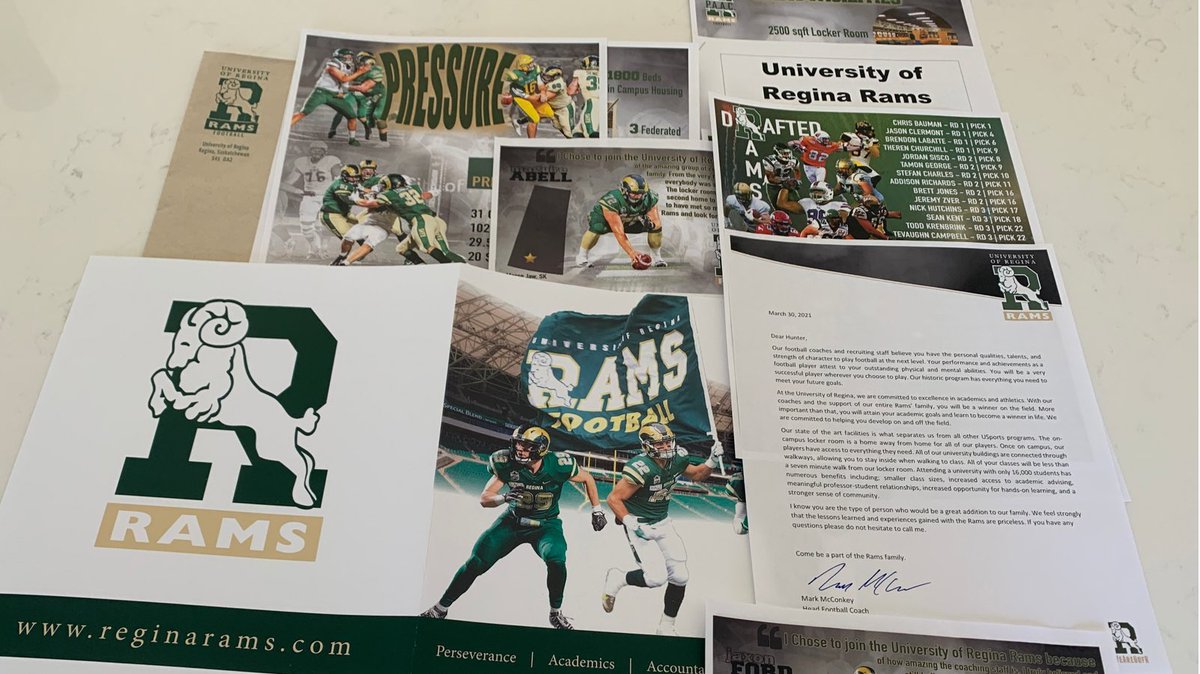 BultsmaHunter's tweet photo. I got my @reginarams recruiting package in the mail today! Thanks so much @CoachMcConkey and @CoachB_Anderson! #football #2022recruit #linebacker https://t.co/wvi7zsituX