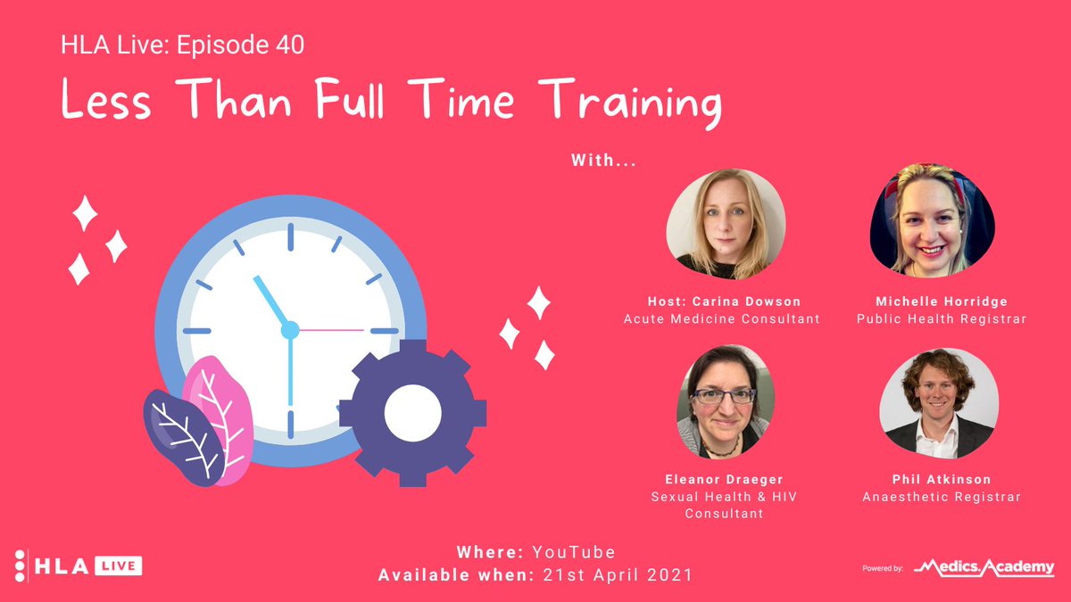 The HLA (@hla_int) on Twitter photo Join us tonight for our next #HLALive episode!
This week's episode: Less Than Full Time Training! ⏲️⚕️
After the episode, at 8:30PM, join us on Clubhouse to share your thoughts on the topic!
#MedTwitter #LTFT
<a href="/CarinaDowson/">Carina Dowson</a> <a href="/DrHorridge/">Michelle Horridge</a> <a href="/elsdraeger/">Dr Eleanor Draeger</a> <a href="/phil_atkinson83/">Phil Atkinson</a> Join us tonight for our next #HLALive episode!
This week's episode: Less Than Full Time Training! ⏲️⚕️
After the episode, at 8:30PM, join us on Clubhouse to share your thoughts on the topic!
#MedTwitter #LTFT
<a href="/CarinaDowson/">Carina Dowson</a> <a href="/DrHorridge/">Michelle Horridge</a> <a href="/elsdraeger/">Dr Eleanor Draeger</a> <a href="/phil_atkinson83/">Phil Atkinson</a>