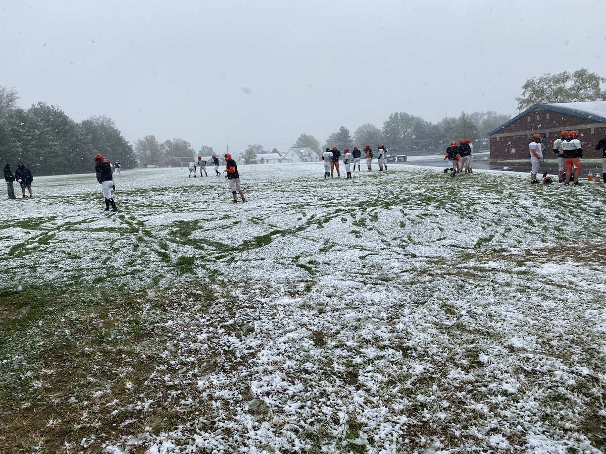 Football2Whs's tweet photo. Practice had a playoff feel to it today. #snowpractice. https://t.co/42IdS2rGVR