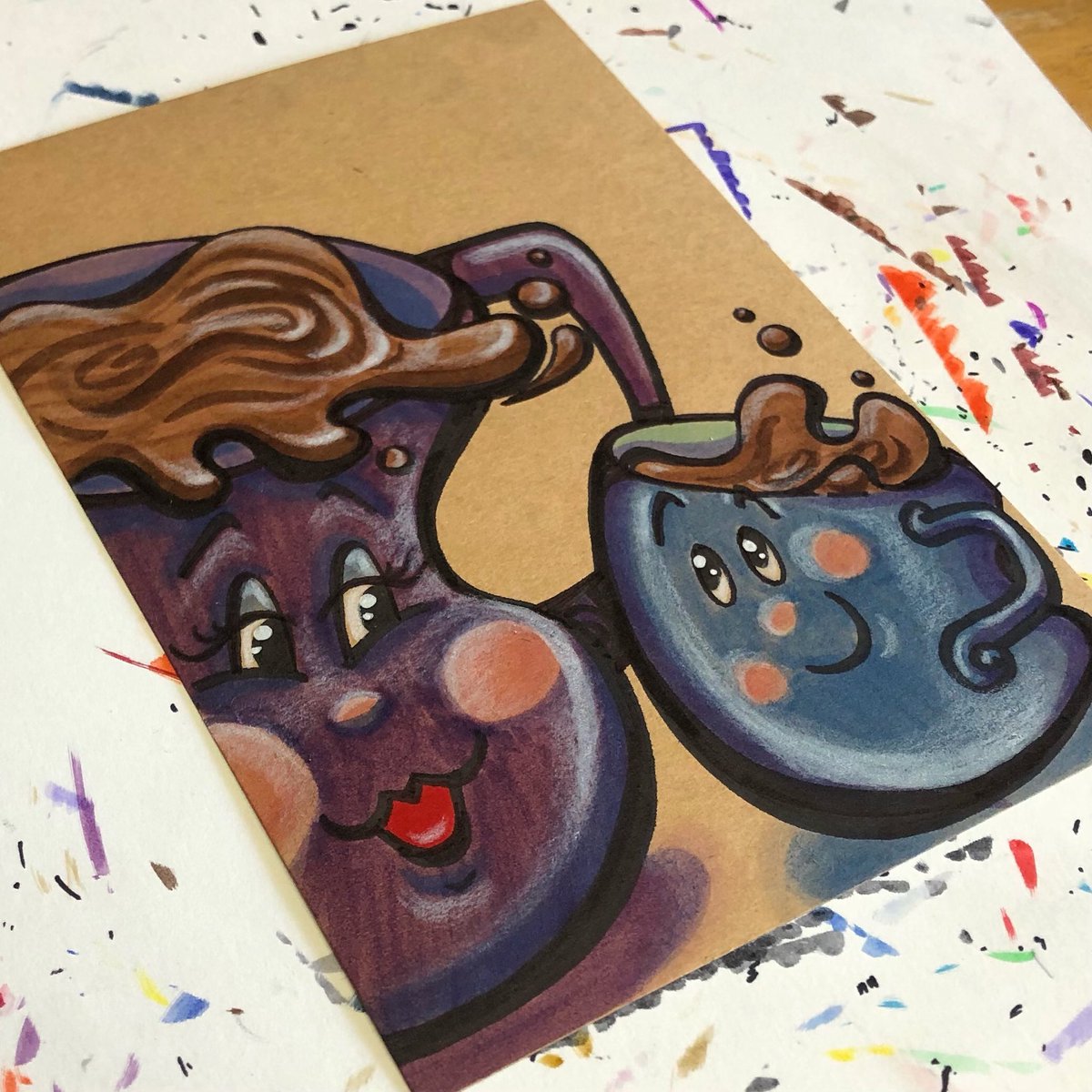 JadedCup's tweet photo. Tea time! What was one of your fav activities with mom?
#Drawwithme #MakingMemories #handmadeart #KeepOnMakingArt #SupportTheArts #Illustration #Popart #Art #drawmein #ink #sharpie #sakura #ABCcritters https://t.co/t2KQk22UzC
