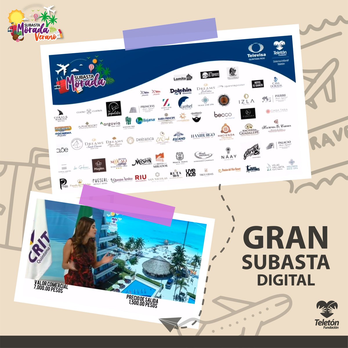 Nuestra primera subasta fue un éxito, gracias a todos los benefactores que realizaron las donaciones... 
Visita cientos de destinos y regístrate en la oferta turística del año, esta segunda edición viene con más, mucho más 
#SubastaMorada #ViajarEsApoyar