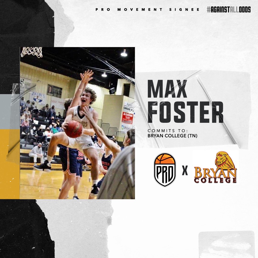 #PRO News:

‘21 <a href="/134Foster/">max foster</a> has ended his recruitment and committed to Bryan College❗️

📌@BryanLionsMBB
📌 <a href="/BryanAthletics/">Bryan College Athletics</a>
📌@CoachQuan_PRO

Congratulations Max✔️
#AgainstAllOdds 

READ HERE🚨⬇️
probball.net/max-foster-com…