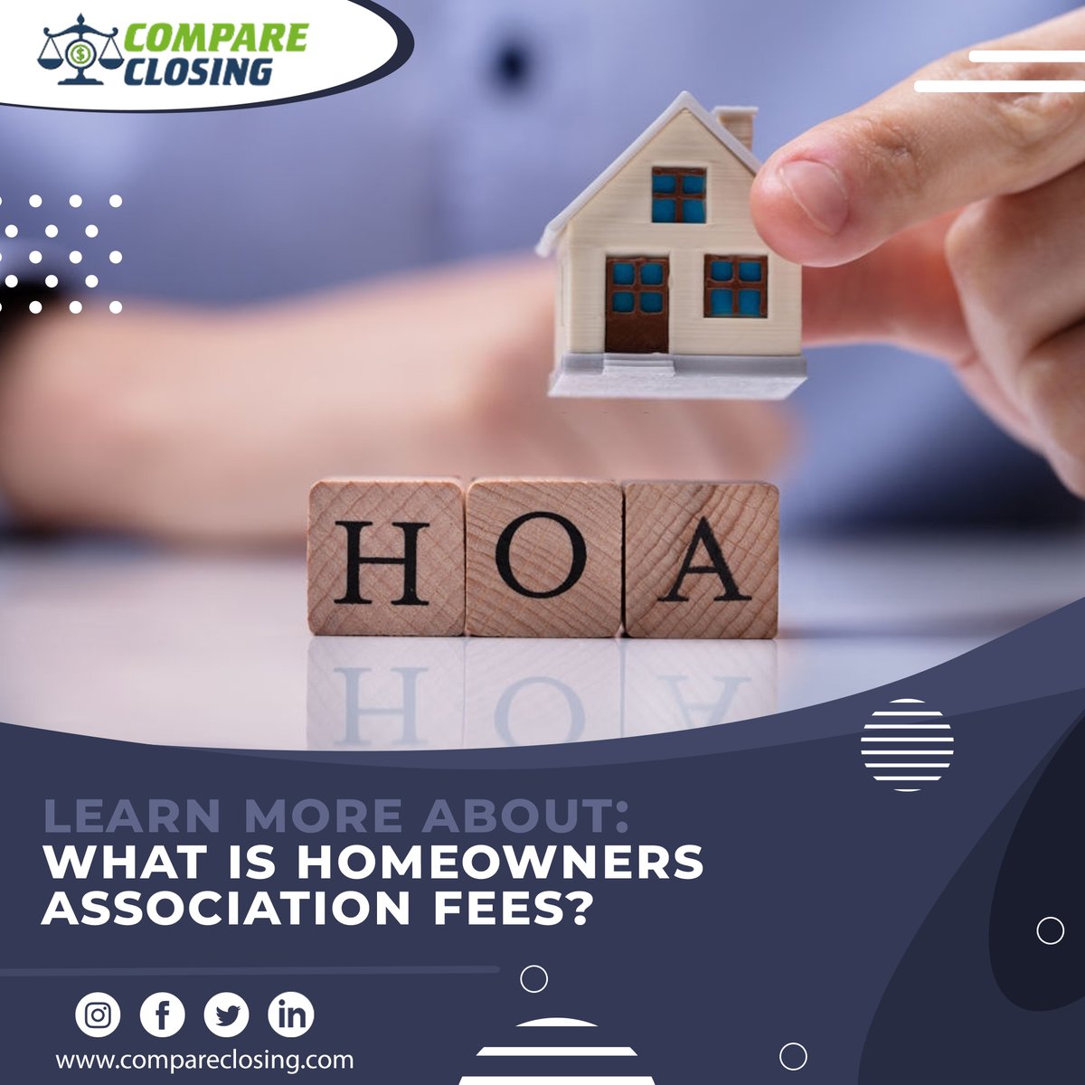 CompareClosing's tweet photo. Our new blog post “What is Homeowners Association fees?" is out.
Click on the link below to learn more about it.
https://t.co/hgTjjCFUhi
#CompareClosing #HomeownersAssociation #HOA #Fees #HOAFees #Home #HomeOwner #House #BuyingAHome #MortgageLoan #Mortgage https://t.co/uQuqTdxF6l
