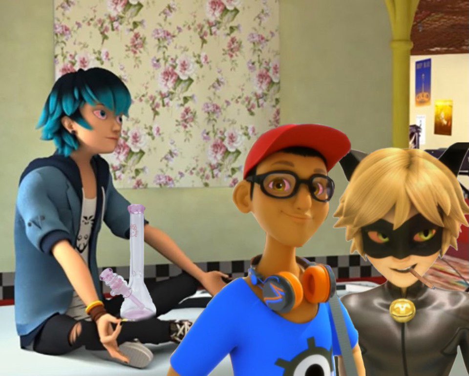 just hanging with the bros....having a good time 😎 <a href="/RealCh4tNoir/">Chat Noir ❕</a> @Lyrical_Luka
