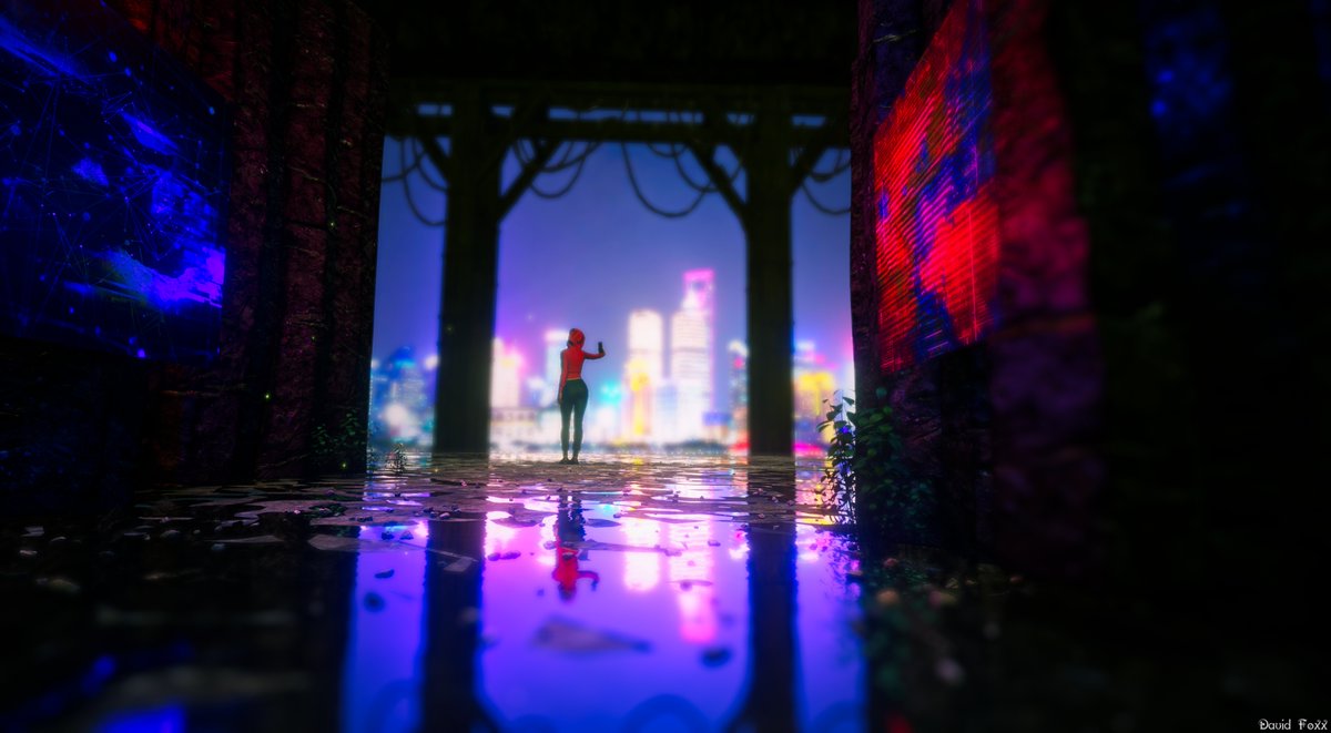 Back street holograms (#DigitalArt #FlowScape #VirtualPhotography)