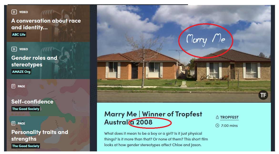 Marry Me: Video - Tropfest 2008 for yr 5/6 The story of 9/10 year olds who are still on training wheels on their bikes.A girl who will change herself & her bike as she desperately seeks the approval of the boy neighbour as she chases him down the street to MARRY HER. #Auspol