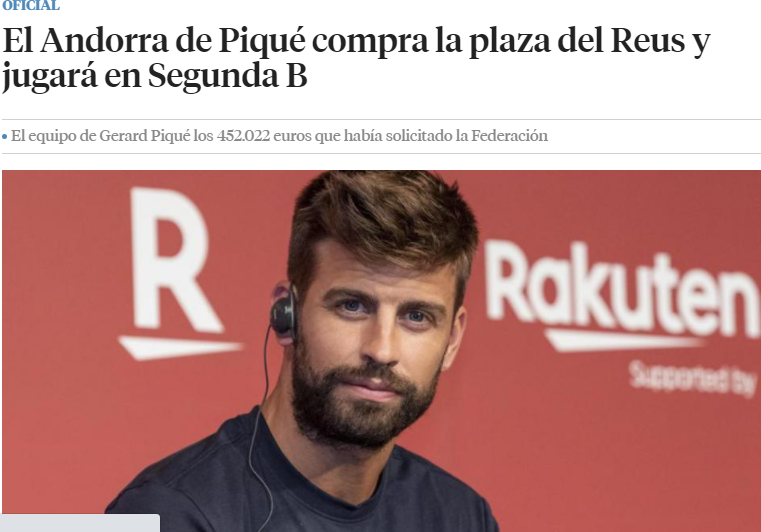 MeritoRMCF's tweet photo. @3gerardpique For sure. Football belongs to the fans. Except Andorra, Gimnástic Manresa and the place of Reus in 2ªB, that they belong to you. How much hypocrisy https://t.co/rDRuOxvAm4