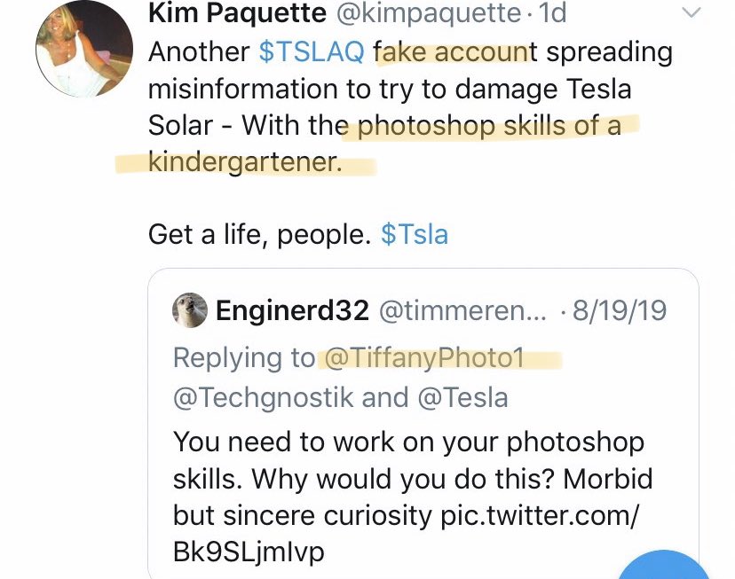 TiffanyPhoto1's tweet photo. Only two followers of Barks “List”, one being #FSD beta tester / #IncelsForElon, Kim ‘I think I met the right people’ Paquette @KimPaquette.
#TeslaSolarIssues #ConsumerAlert #TeslaTargetedHarassment https://t.co/LtGBMSq0Vb