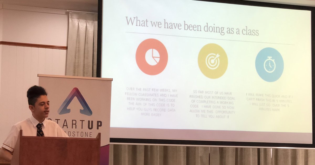 Young Innov8ors using coding to solve local problems. Love Lothar’s enjoyment in building a solution to record feral animals and therefore helping save the local environment.  @OQCE_ <a href="/StartupGladston/">Startup Gladstone</a>