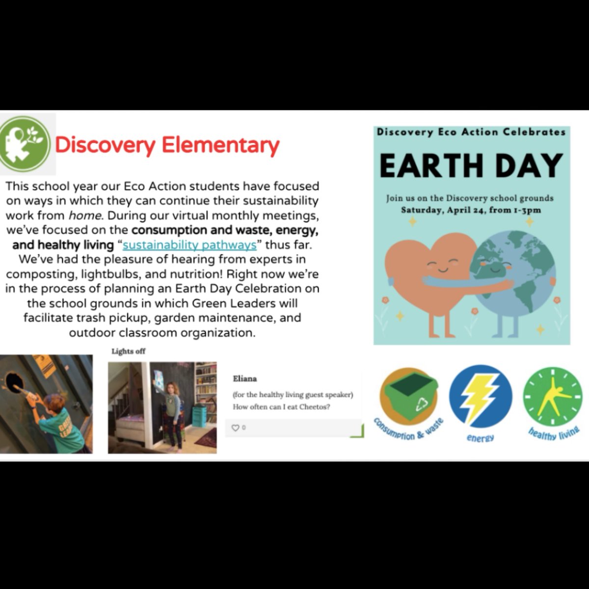 Thankful to be able to share what Green Leaders at Discovery have worked on this school year at the APS Sustainability Committee Meeting this evening! #apsgreen