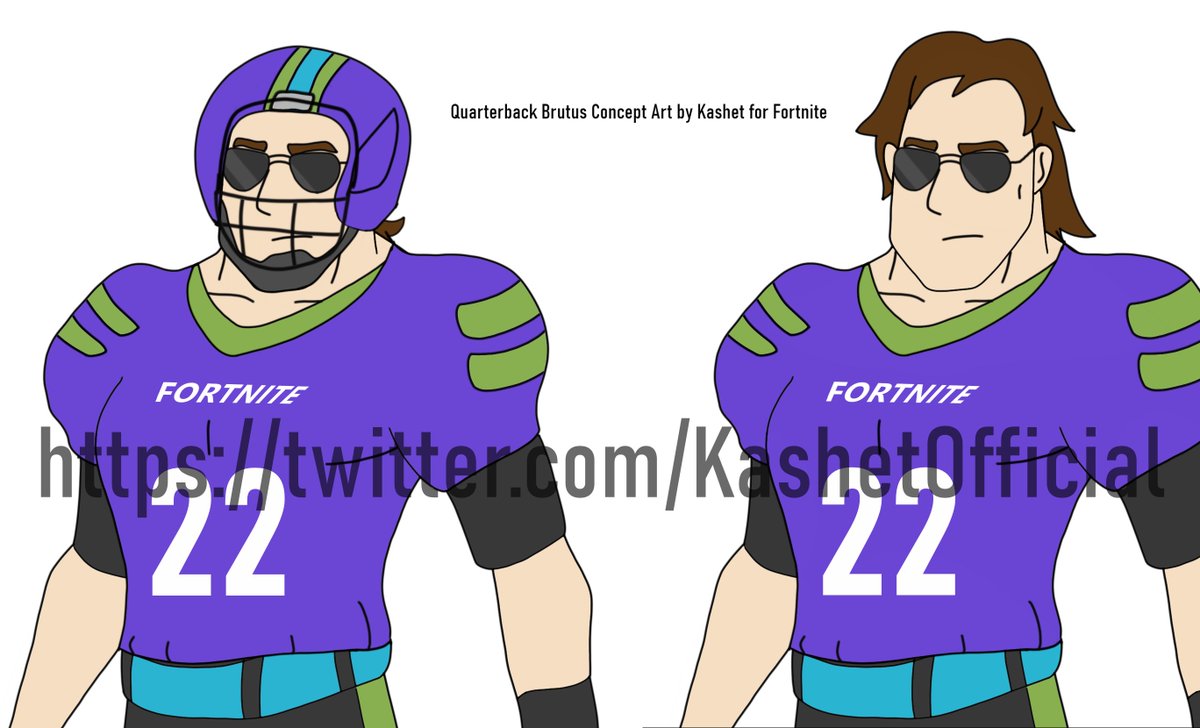 KashetOfficial's tweet photo. @FortniteGame Concept Art for a Quarterback/College Football Brutus outfit, The skin would use Brutus' current head model in a football uniform.

Designed on 4.20.21

#Fortnite #FortniteArt #FortniteConcept #Art https://t.co/M0l9Tn5ZLH