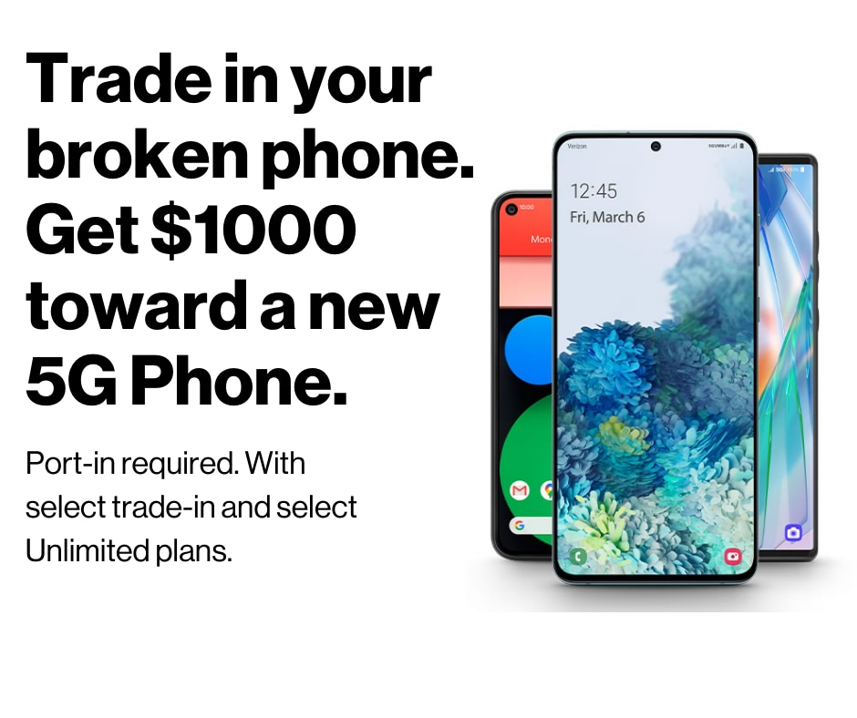 imwireless's tweet photo. Trade in your broken phone. Get $1000 toward a new 5G Phone. https://t.co/AREKPYCDRC