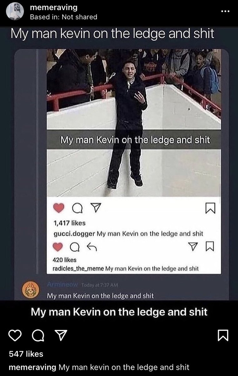 Jaim3_05's tweet photo. My man Kevin on the ledge and shit https://t.co/WnBtS0slIO