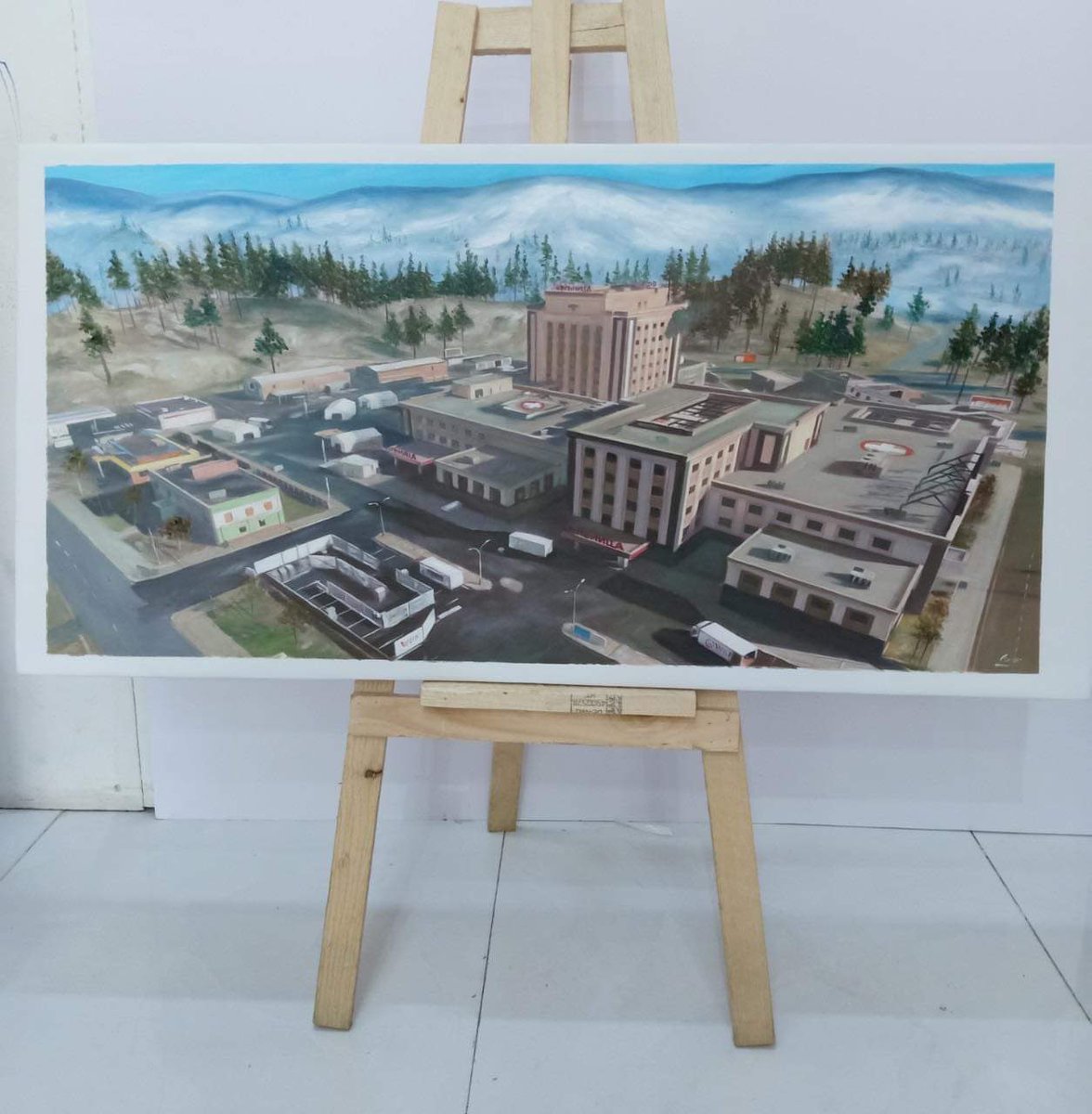 Work in progress! 
This beautiful piece showcasing Verdansk Hospital is for a very special streamer!