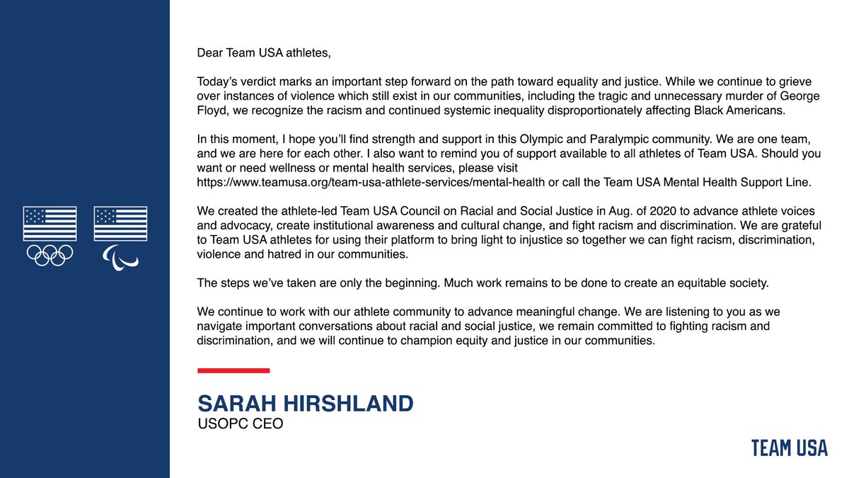 My letter to Team USA athletes.