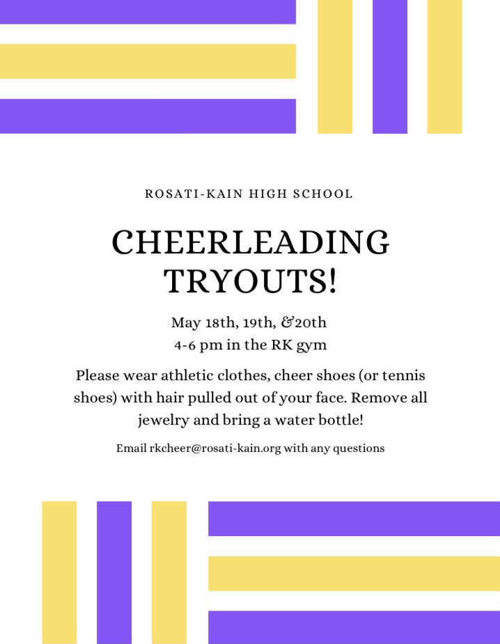 RKCheerleading's tweet photo. We’re about a month away from tryouts. Spread the word! All are welcome, no experience necessary! #cheer #RKcheer #CheerKougs #kougars #myRK #RK #tryouts  @RosatiKain https://t.co/IwPvR1cztX