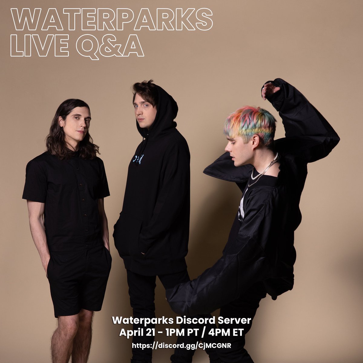waterparks's tweet photo. GEOFF AND I DOING AN AMA ON DISCORD TOMORROW. YOU JOINING IT AND ASKING US WHATEVER. GOOD!

https://t.co/M6f4WoP2Ci https://t.co/d96oA97kiR