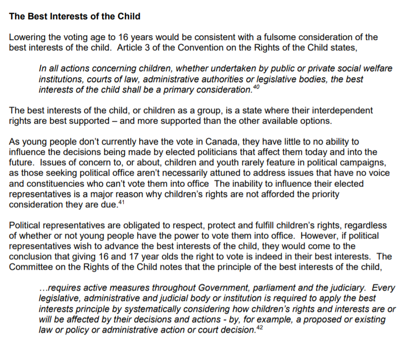4. Child advocacy groups are quite clear that the inability of young people to express their views leads to their needs being neglected and ignored. Consider this from UNICEF Canada: