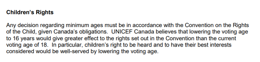 4. Child advocacy groups are quite clear that the inability of young people to express their views leads to their needs being neglected and ignored. Consider this from UNICEF Canada: