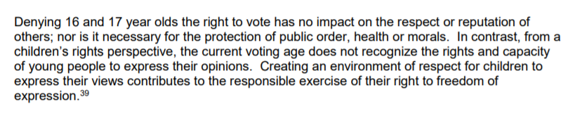 4. Child advocacy groups are quite clear that the inability of young people to express their views leads to their needs being neglected and ignored. Consider this from UNICEF Canada: